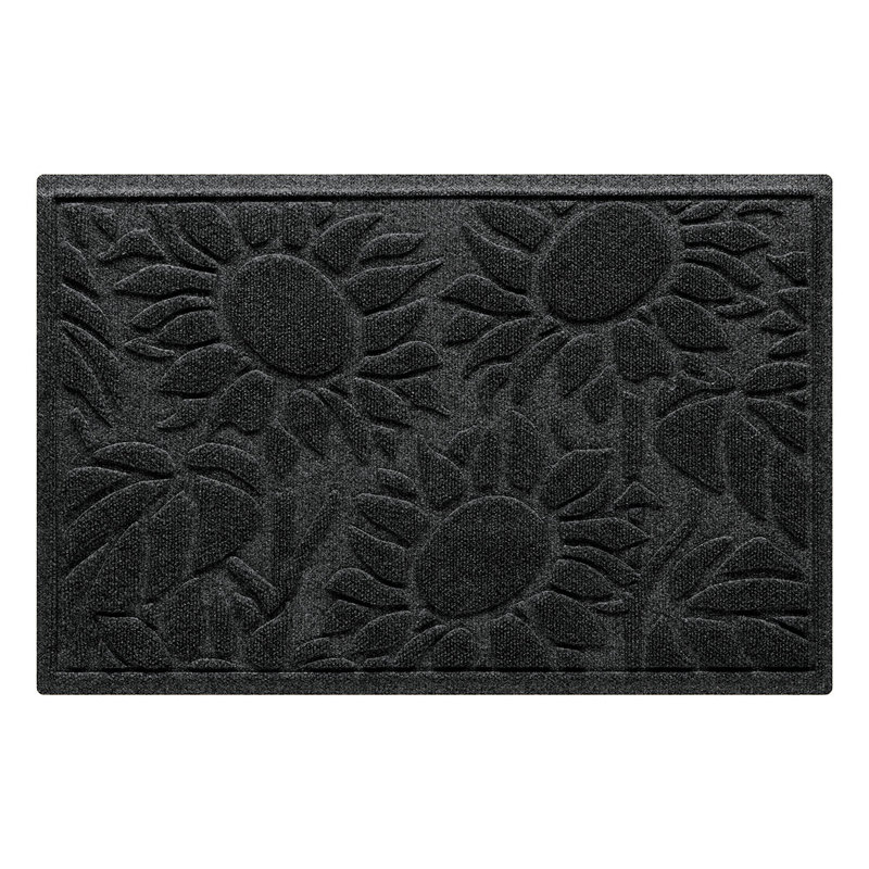 WaterHog Sunshine Day 23 in. X 35 in. Indoor Outdoor Door Mat, Black