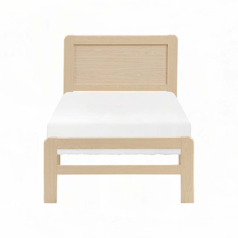 Lit plateforme en bois, Lit simple