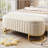 Elegant Upholstered Velvet Storage Ottoman with Button-Tufted,Storage Bench with Metal Legs for Bedroom,Living Room,Fully Assembled Except Legs,