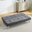 165cm W Modern Grey Convertible Sofa Bed with Metal Legs