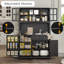 Grand garde-manger 67 po avec étagère à micro-ondes, armoire à vin, tablette interne réglable