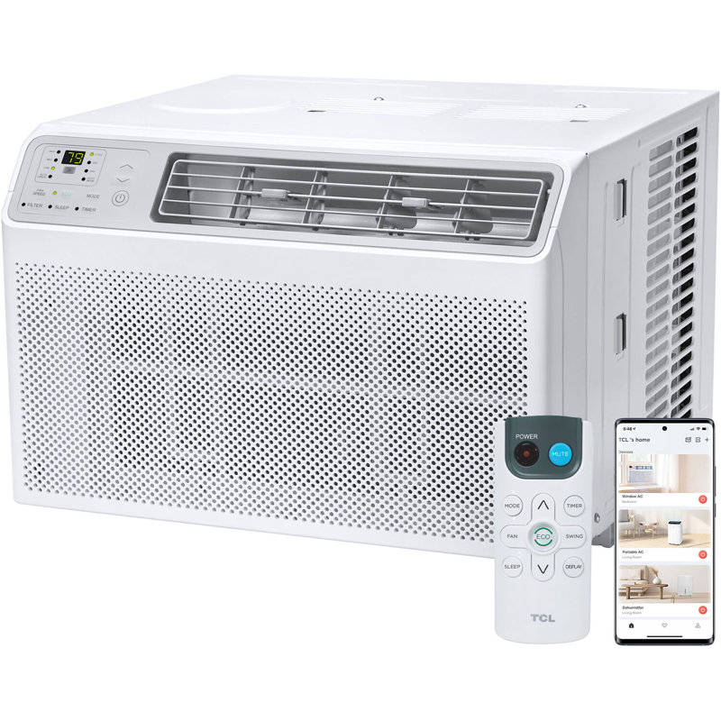 TCL 8000 BTU White Smart Window Air Conditioner with Remote