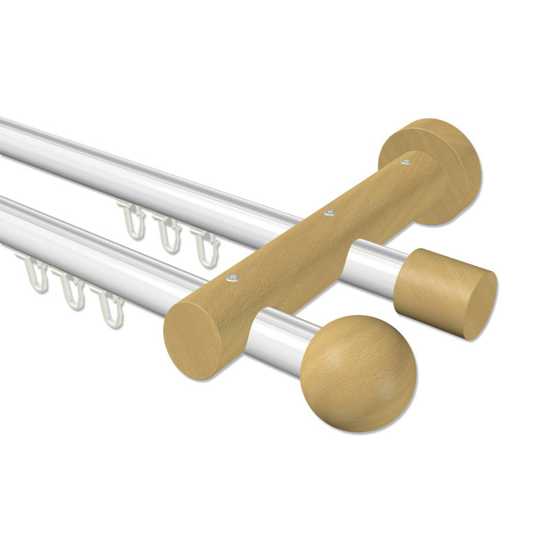Fromberg Curtain Pole Set, 5cm H x 240cm W x 18cm D