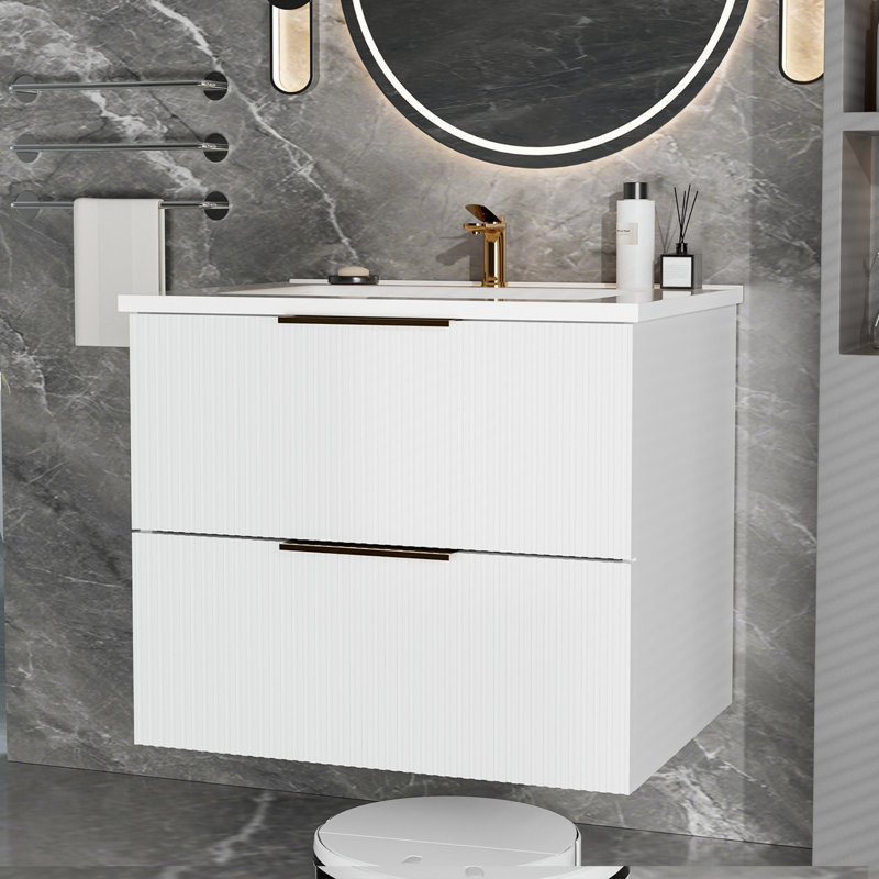 Bathroom Cabinet With Two Storage Drawers, White