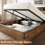 Tryston Lift Up Storage Queen Bed Frame & Charging Station, Rustic Brown-1037842023-1037572438