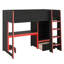 Lit mezzanine en bois pour lit double avec espace de travail intégré