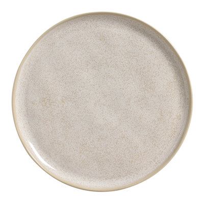 Assiette plate Latte en grès céramique de 10,8 po - Va au micro-ondes, au four et au lave-vaisselle, par Porto Brasil