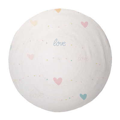 Heart Symbols of Affection Braided Rug