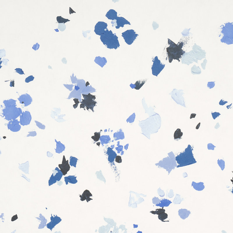 Schumacher X Backdrop Fairfarren Wallpaper, Clean Blue