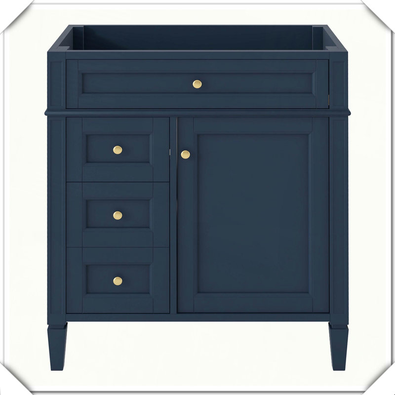 Meuble-lavabo moderne avec tiroirs et tiroir escamotable sans lavabo, Noir