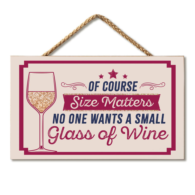 Size Matters Humorous Hanging Wall Sign
