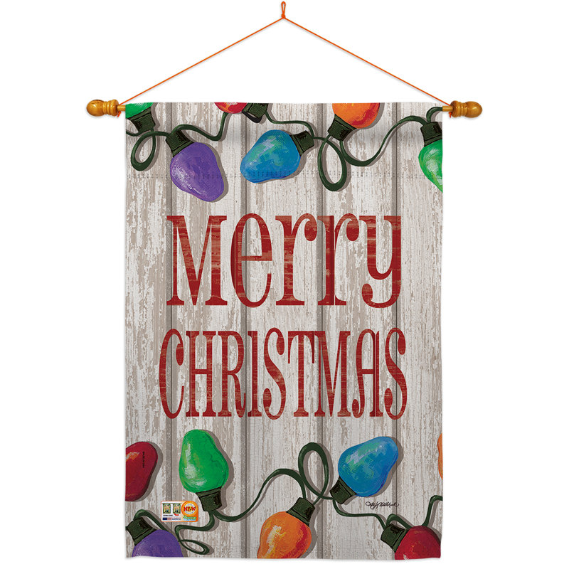 Joyeux Noël à 2 faces de couleur polyester 40 x 28 po Ensemble de drapeaux
