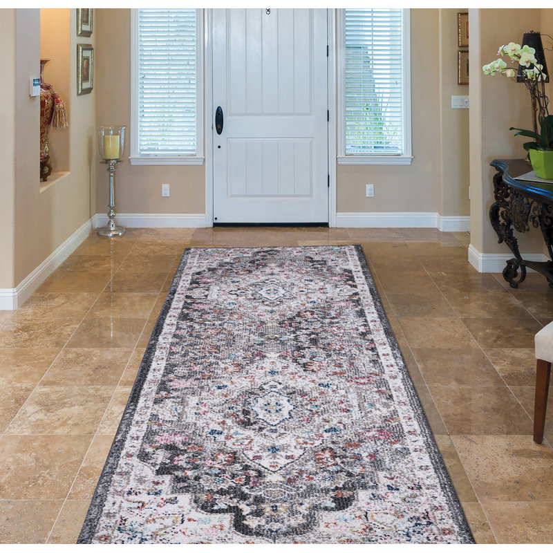 Vidari Montréal gris marocain usé / gris décoloré, Tapis de couloir 2 pi 3 po x 7 pi 3 po