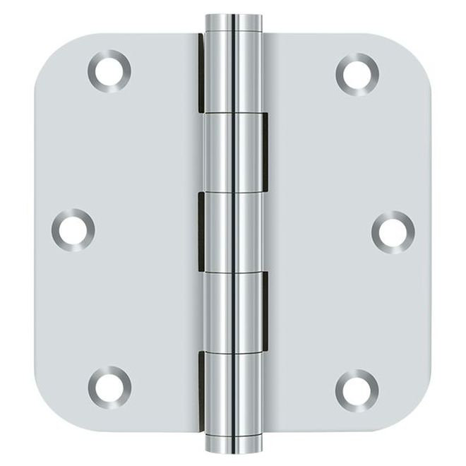 Deltana DSB35R526-R DSB35R526-R Paire de charnières en laiton massif 3,5 po x 5 / 8R chrome poli, Chrome poli, Cuivre massif