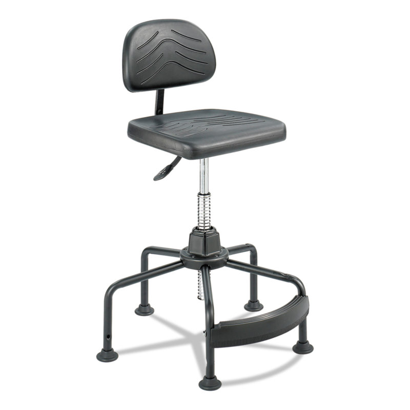 Black High-Back Swivel Task Chair with Metal Base