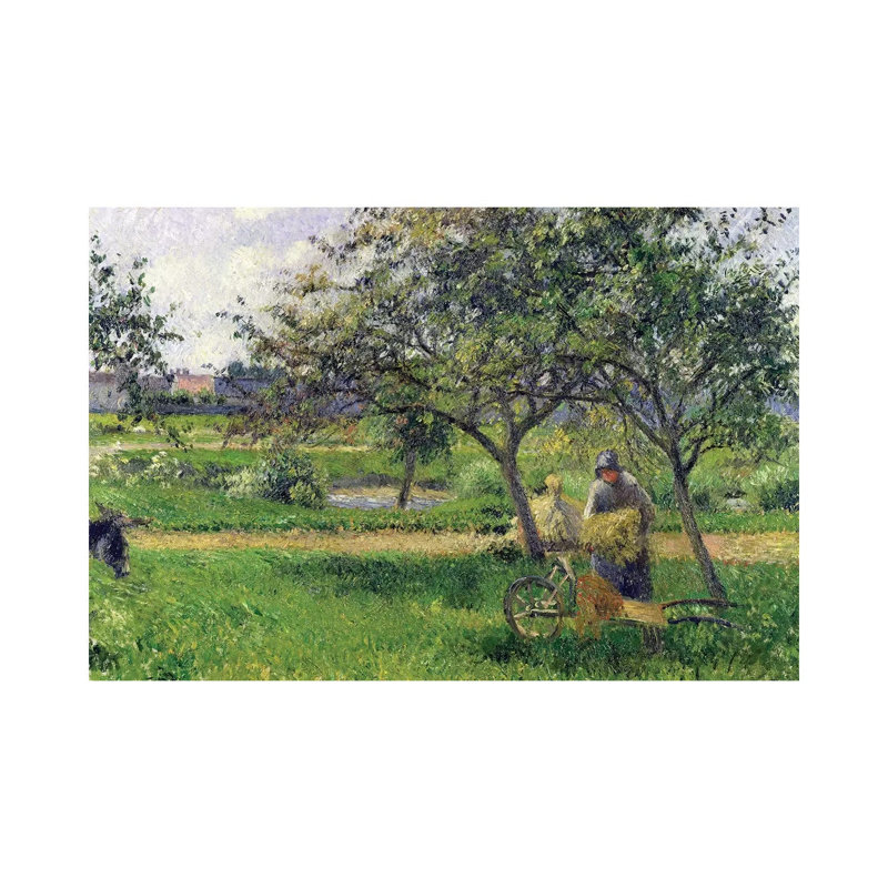 The Wheelbarrow, Orchard, C.1881 by Camille Pissarro - 1 Piece Wrapped Canvas Painting, 45.72cm H x 66.04cm W x 1.91cm D