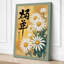Daisies with Calligraphy Japandi - Wrapped Canvas-1845388841-1845388842