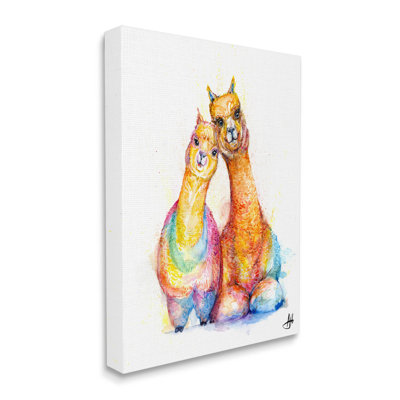 Art souriant sur toile, "Alpacas souriants" par Marc Allante