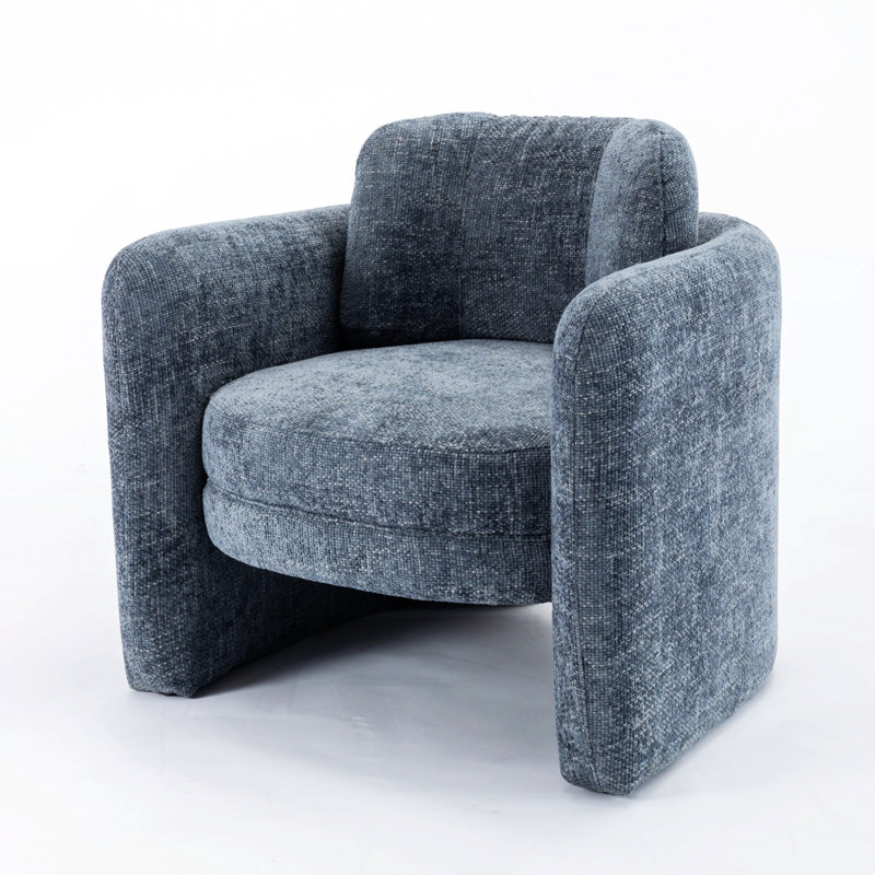 Chaise d'appoint rembourrée Kippar, chaise d'appoint, chaise de salon, chaise de chambre , Lin bleu fumée
