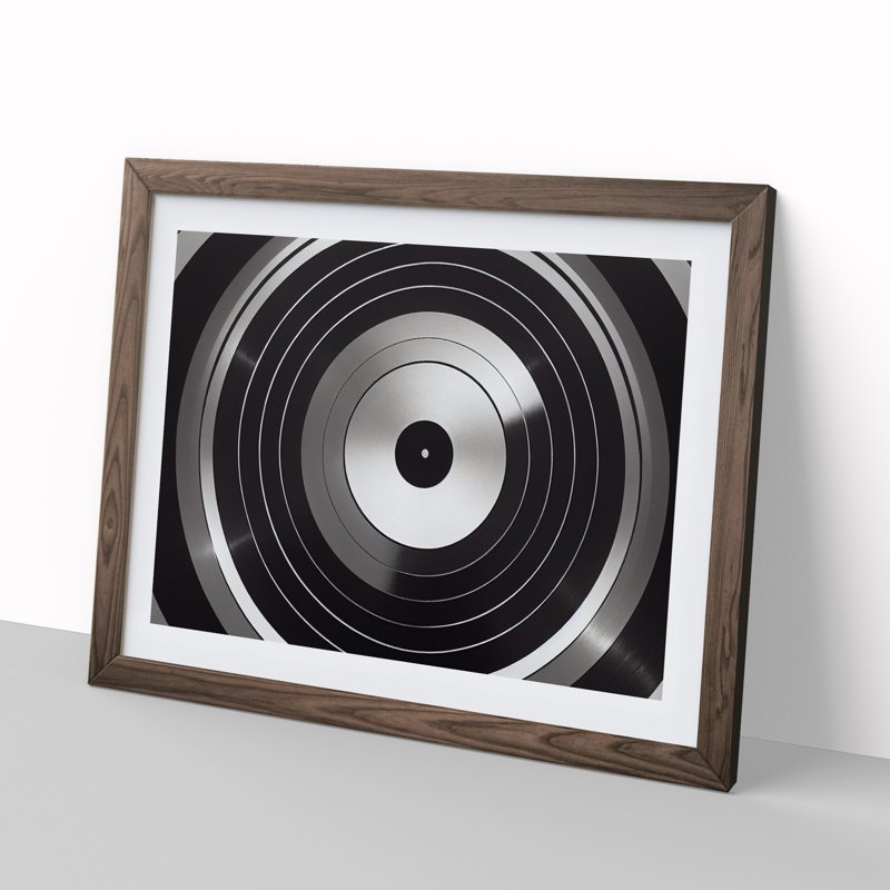 Glamorous Vinyl Record - Framed Print, 25cm H x 34cm W x 2cm D, Walnut