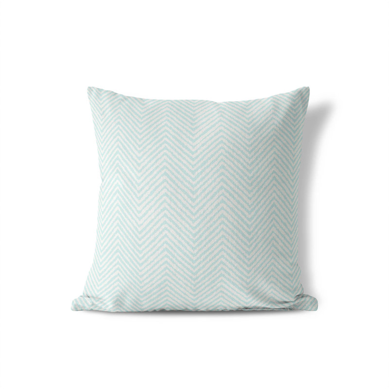 Coussin Chevron Groove, Bleu clair / bleu, H 20 po x l 20 po