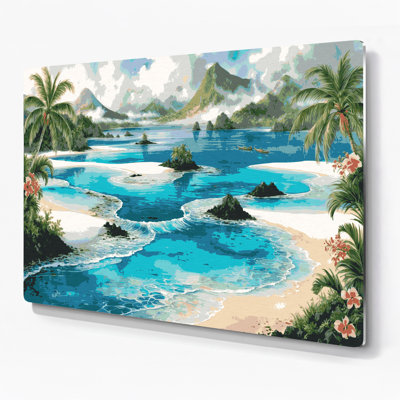 Hawaiian Lagoons Blue Metal Wall Art