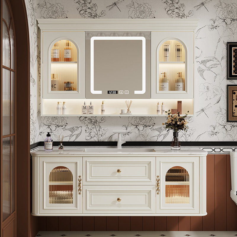 Bathroom cabinet retro American style, 47", Off-White