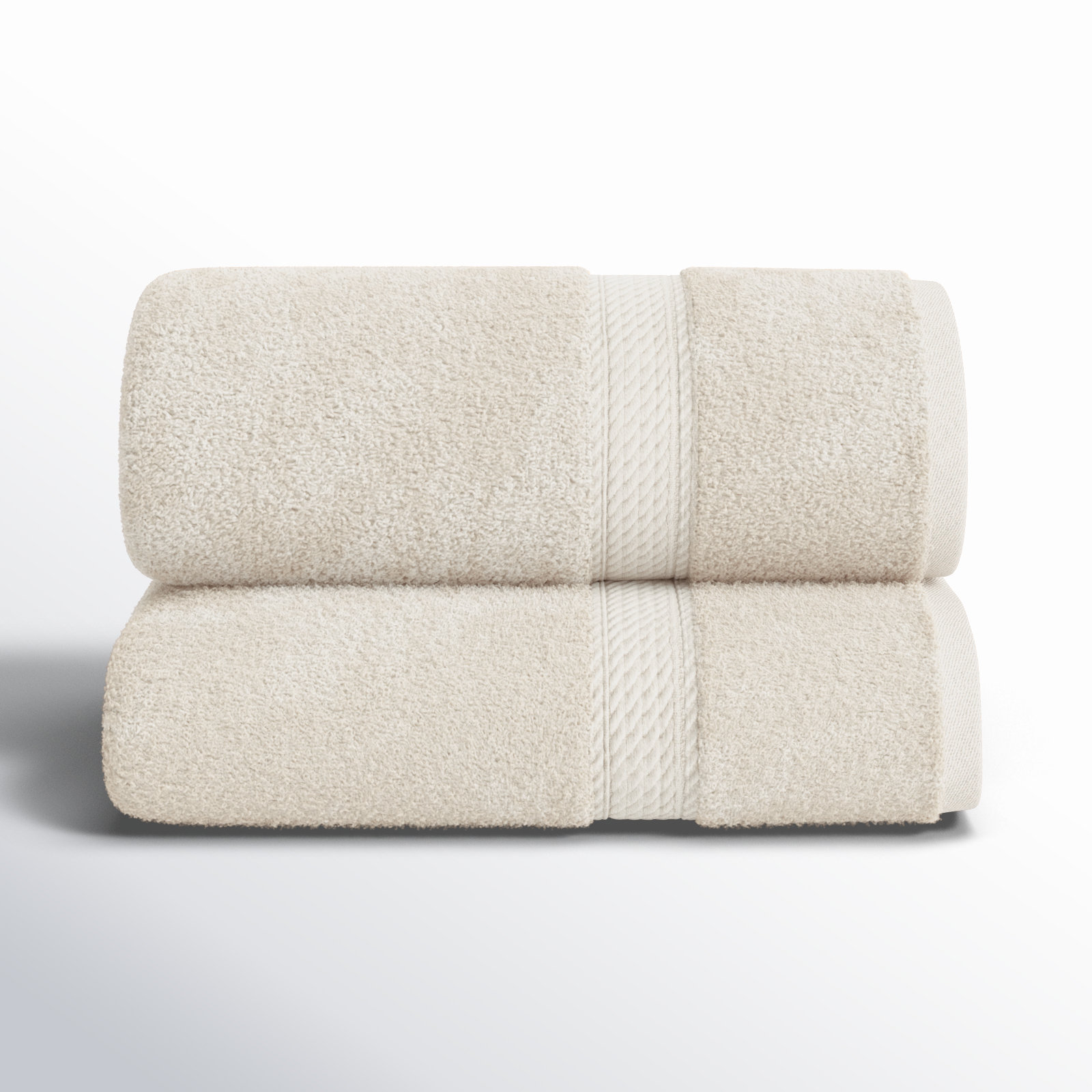 Renata 2 Piece 800 GSM Certified Egyptian Cotton Bath Sheet Set , Cream