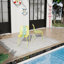 Ensemble de 4 chaises à blocs de couleurs modernes à rayures - Siège en plastique PP intérieur / extérieur et pieds en métal robustes, jaune éclatant, orange, vert - pour le salon, le balcon, le café, la terrasse