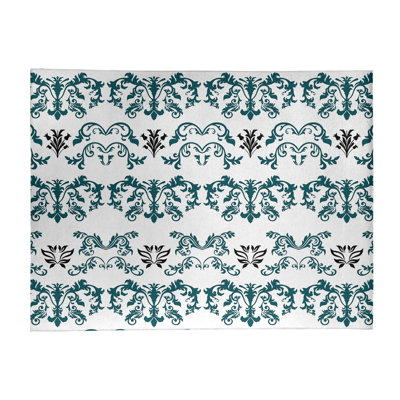 Tapis blanc / vert Damask