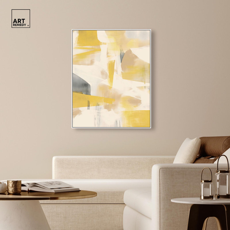Décoration murale moderne Sunburst II par Art Remedy, cadre noir, 16 x 20, H 46 po x l 37 po, Cadre blanc