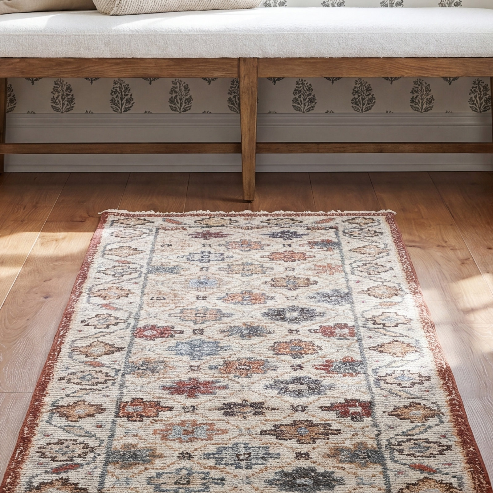 Dahlia Hand Knotted Wool Indoor Rug, Runner 2'6" x 8'