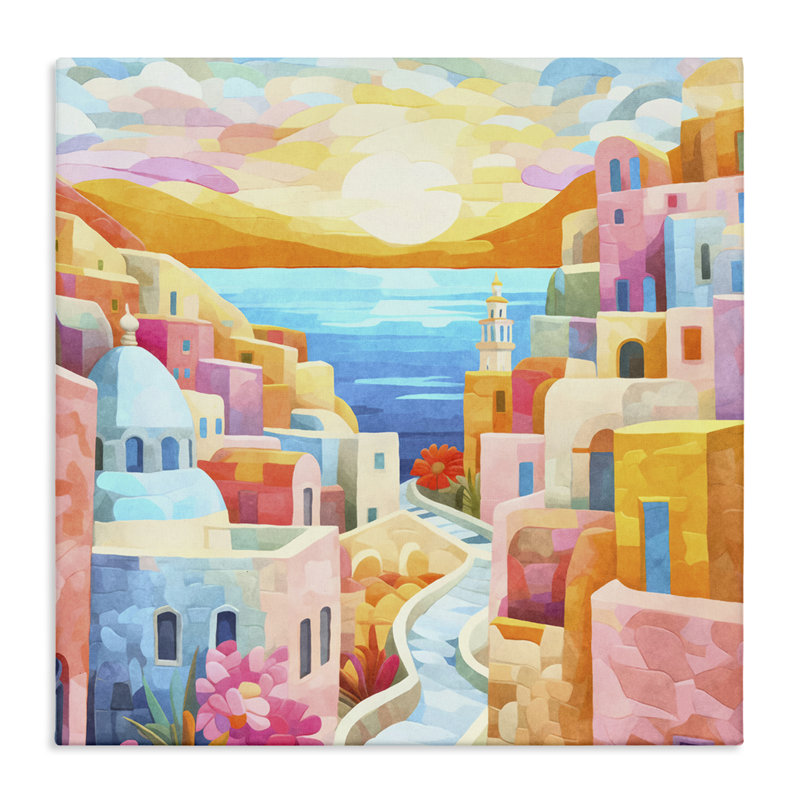 «Pastel Seaside Dreams», art mural sur toile par Andrea Haase, H 36 po x l 36 po