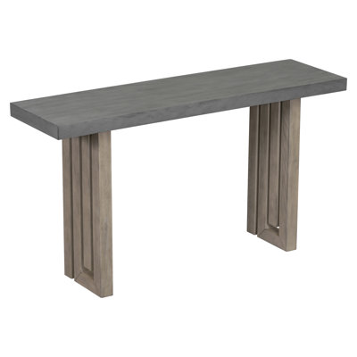 Uniquely Designed Oak Veneer Console Table With Distinctive Side Shapes, Suitable For Entryway, Hallway, Living Room, Foyer, Corridor