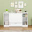 Lit escamotable simple avec garde-robe et tablettes, tiroir
