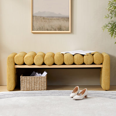 Brame 52.5"W Modern Upholstered Bench with Solid Wood Construction