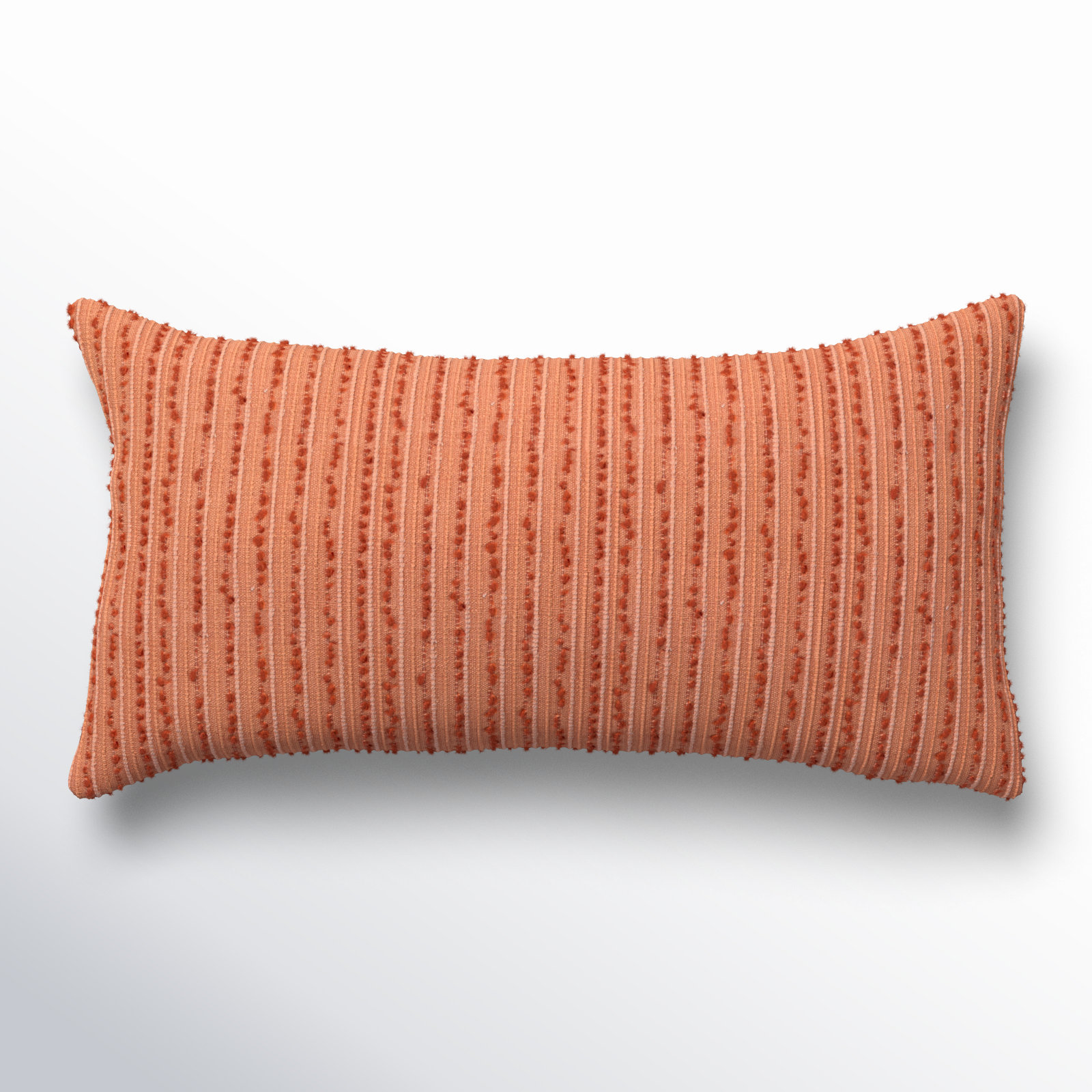 Leifsson Striped Cotton Lumbar Throw Pillow, Coral