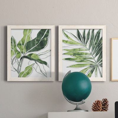 «Expressive Palm III», ensemble de 2 peintures sur toile encadrées