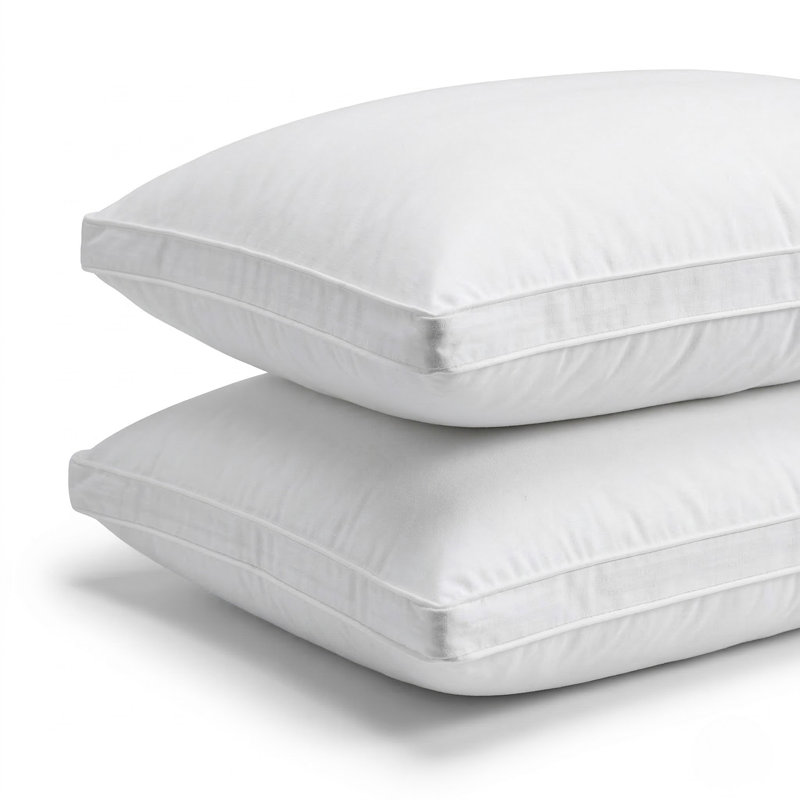 Plush and Supportive Gusseted Microfiber Pillow for All Sleep Positions, Standard Size, 4-Pack, Standard