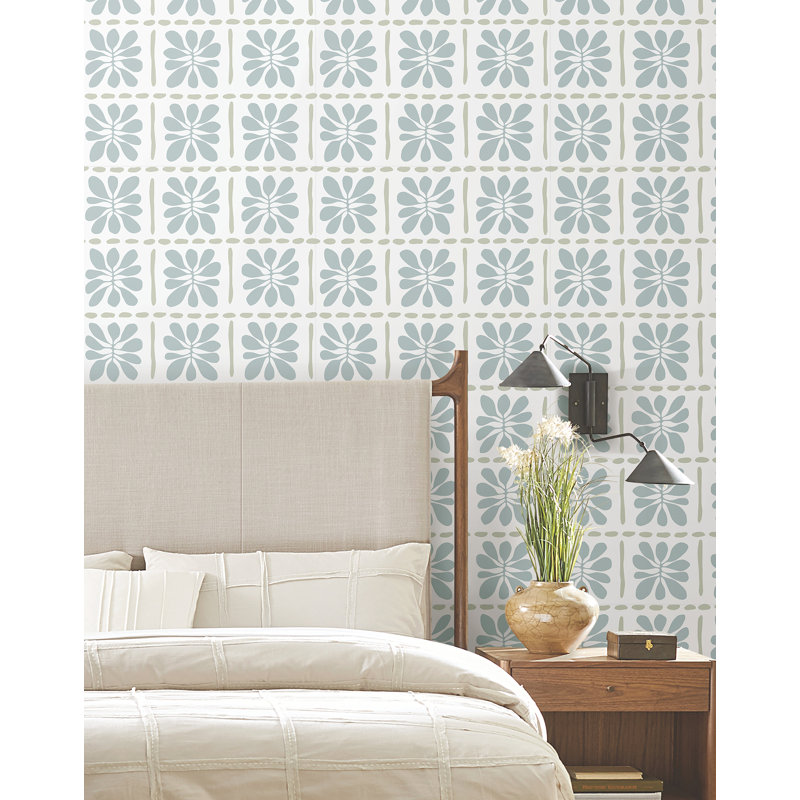 Papier peint minéral Mimosa Fleur, Bleu