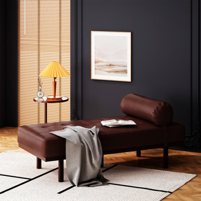 Asya Faux Leather Chaise Lounge
