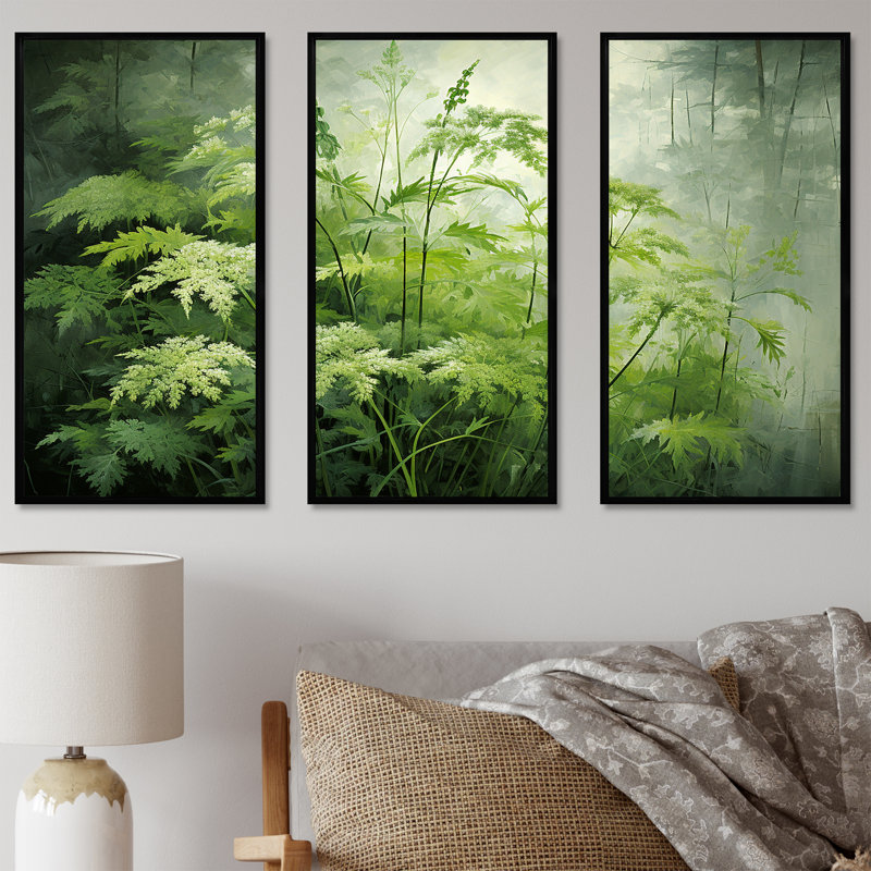 «Herbs Pottery Delights 1 - Floral Herbs», art mural, H 40 po x l 60 po, Cadre flottant noir
