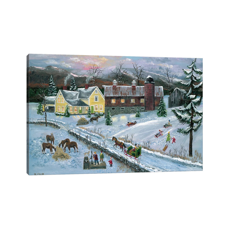 Farm At Dusk by Bob Fair - Wrapped Canvas Gallery-Wrapped Canvas Giclée, 101.6 cm H x 66.04 cm W x 1.91 cm D