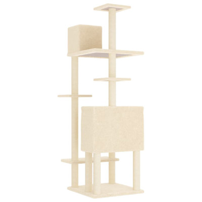 vidaXL Cat Tree Engineered wood, plush, sisal 60.6 in Cat Tree