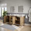 Brookhn Meuble-lavabo double en quartz noyer lustré avec robinet classique