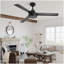 Ventilateur de plafond 52 po sans lumière, 3 pales en ABS de style maison de campagne avec télécommande et moteur à courant continu réversible à 6 vitesses noir pour le salon, la chambre à coucher et la cuisine