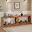 Table console 63 po avec rangement, canapé d'entrée étroit avec grain de bois-1329369348