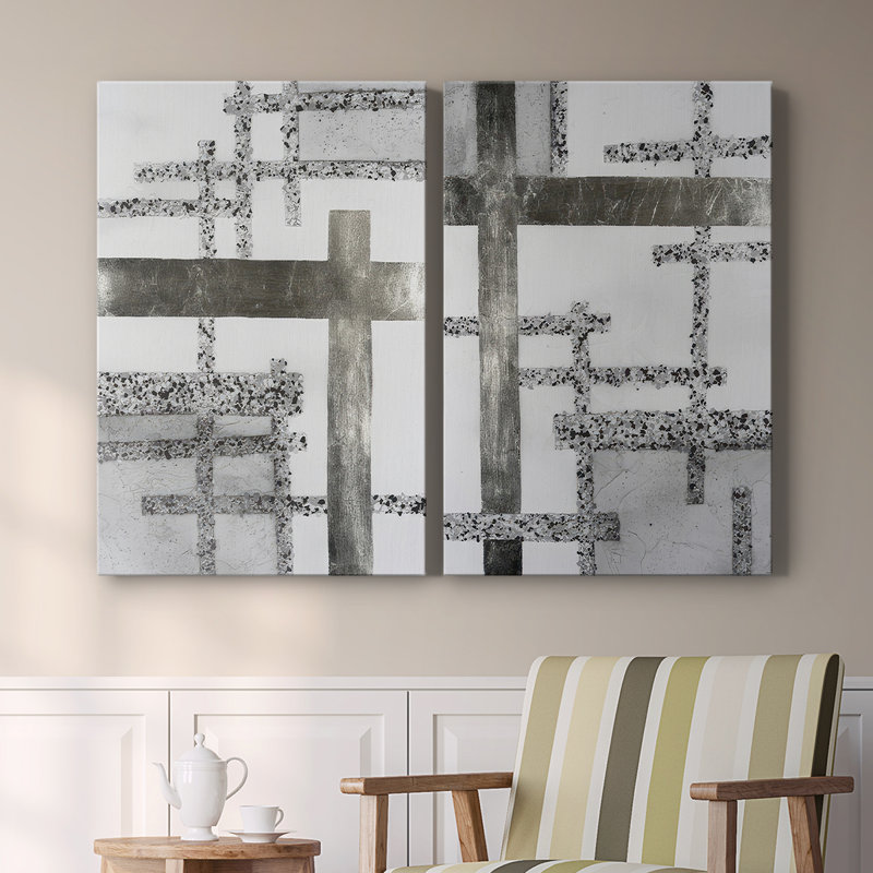 Toile tendue Terrazzo Grid I-Premium Gallery - prête à être accrochée, H 12 po x l 8 po
