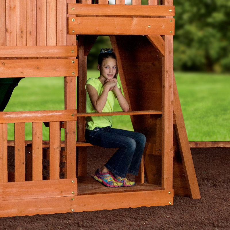Backyard Discovery Cedar Swing Set with 2 Swing(s) , 1 Slide(s)