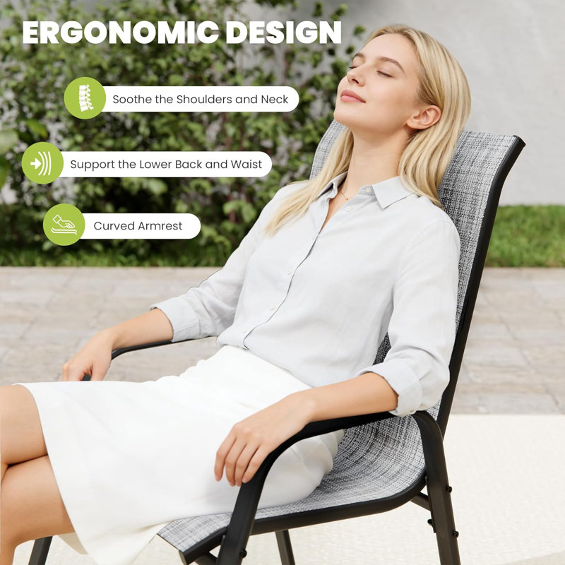 Patio Dining Armchair, 8, Grey